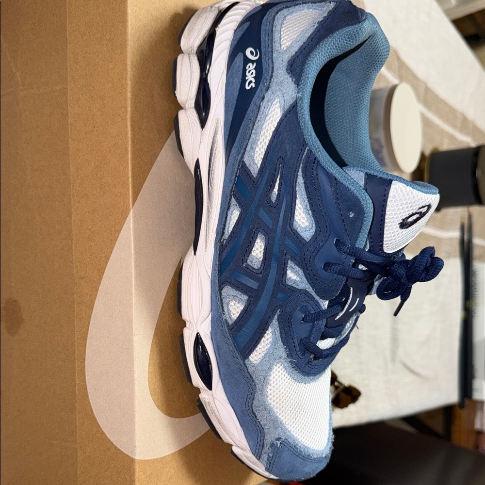 ASICS  Navy and White Sneakers
